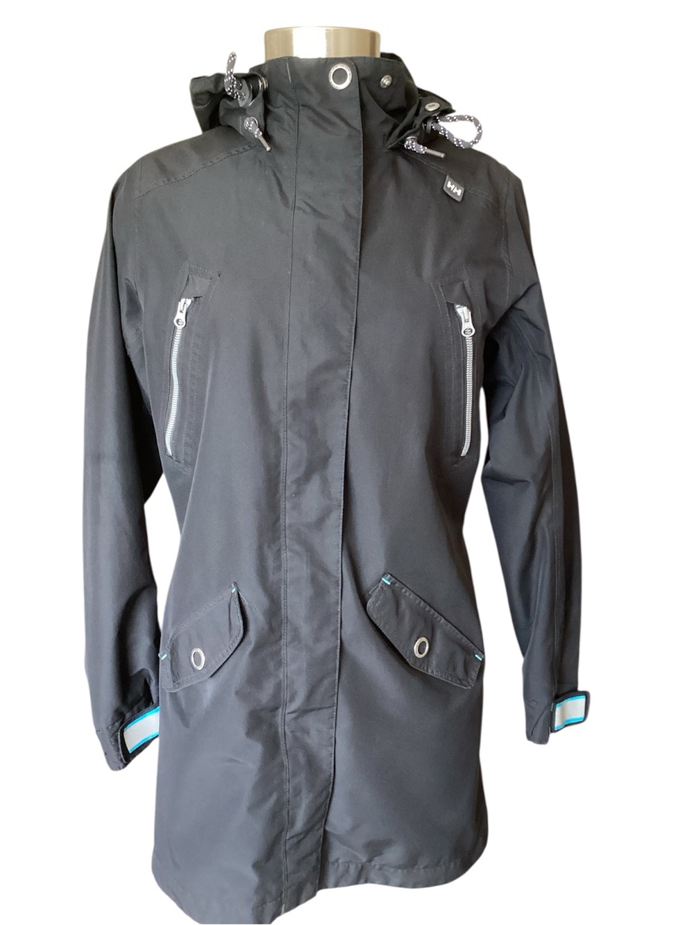 Helly Hansen Black Hooded Women's Rain Coat